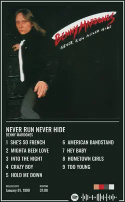 Benny Mardones - Never Run Never Hide.jpg